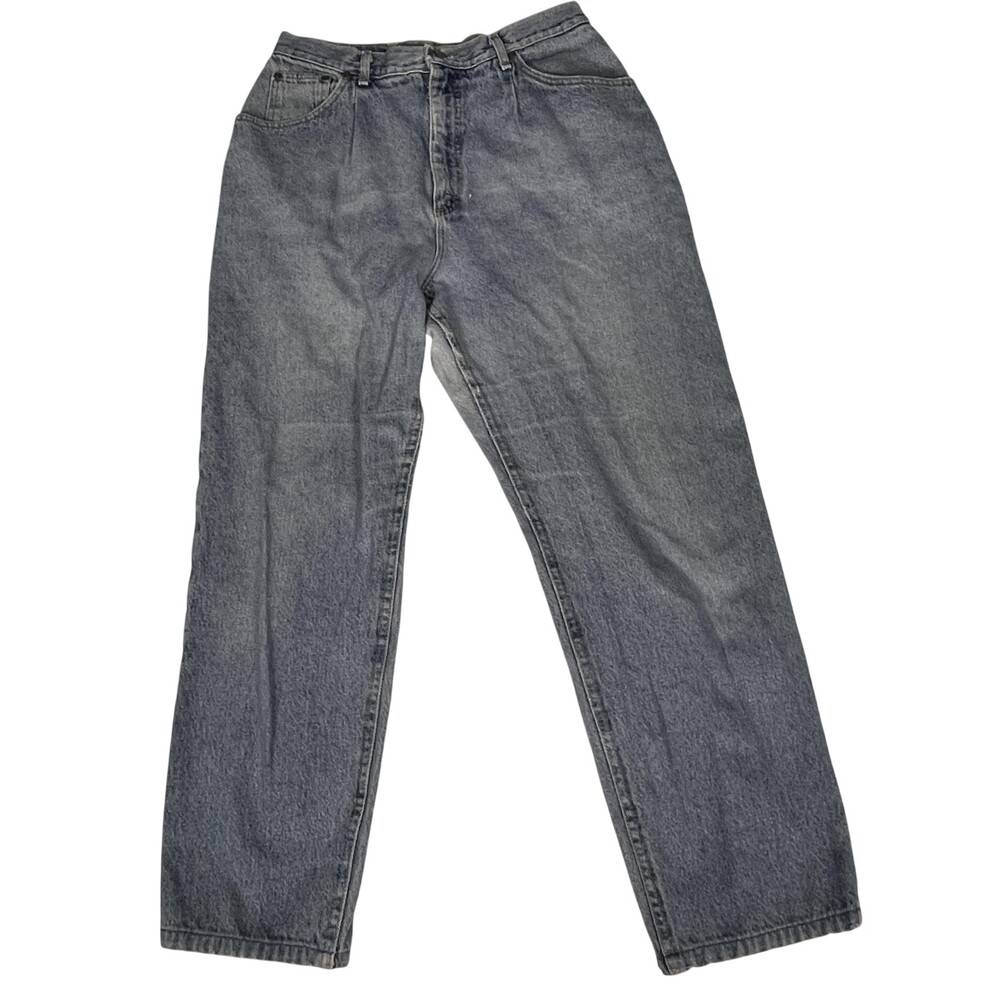 Vintage Lee Jeans Women 16 31x28.5 Blue High Rise Tapered Leg Made USA Denim 90s